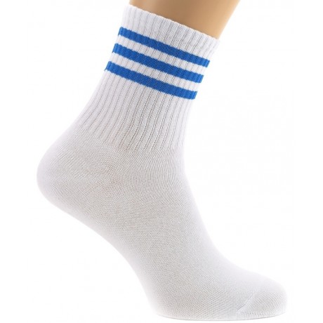 Носки стандарт белые с синим 3 пары