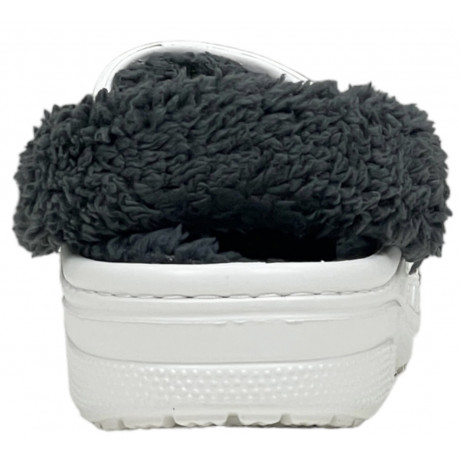 Crocs Baya Lined Fuzz Clog Утепленные Белые с темно-серым