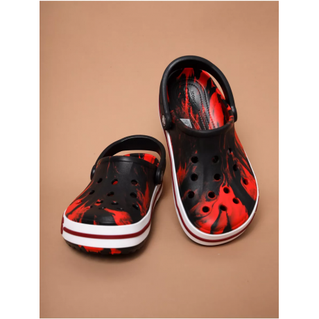 Crocs Bayaband Red Black Printed Красные