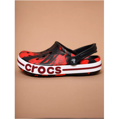 Crocs Bayaband Red Black Printed Красные