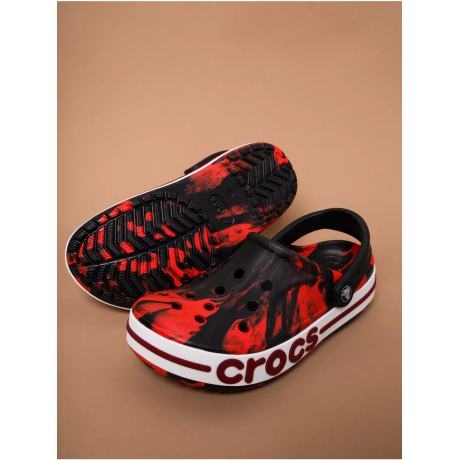 Crocs Bayaband Red Black Printed Красные