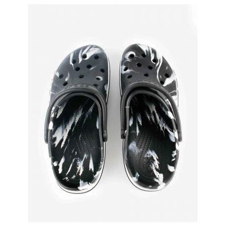 Crocs Bayaband White Black Printed Белые