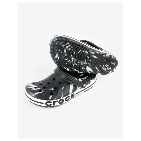 Crocs Bayaband White Black Printed Белые