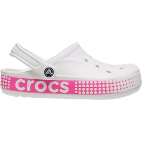 Crocs Bayaband Clog Logo Motion Pink белые