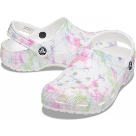 Crocs Classic Bleach Dye Clog Белые