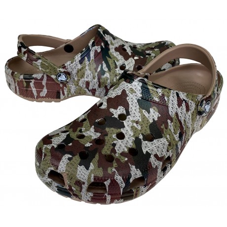 Crocs Classic Clog Camo Rex коричневые