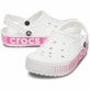 Женские кроксы Crocs Bayaband Clog Logo Motion Pink Белые