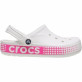 Женские кроксы Crocs Bayaband Clog Logo Motion Pink Белые