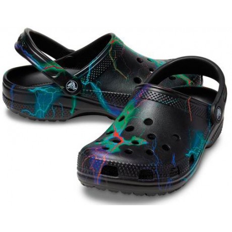 Crocs Classic Out of this World II Clog черные с зеленым
