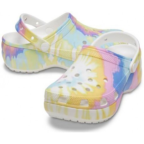 Crocs Classic Platform Graphic Clog Белые