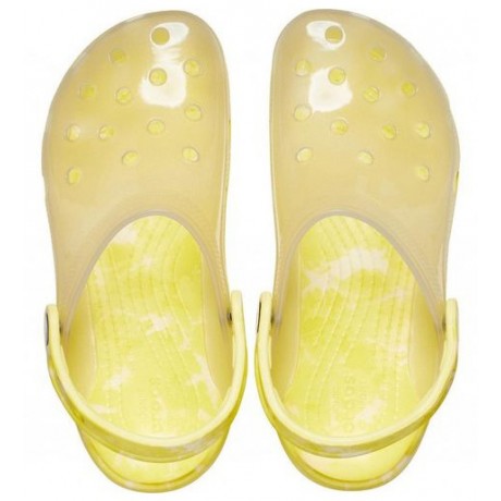 Crocs Classic Translucent Bleach Dye Clog Желтые