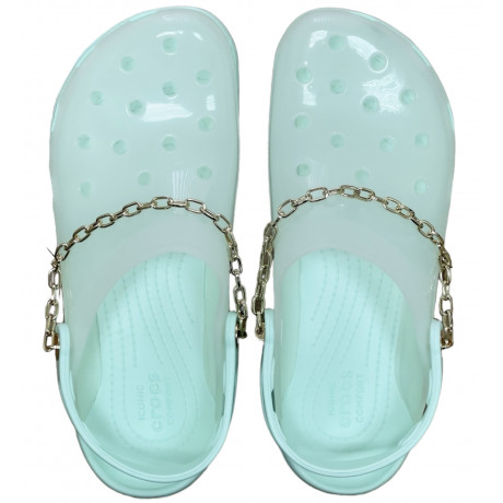 Crocs Classic Translucent Clog Charms Mint Мятные
