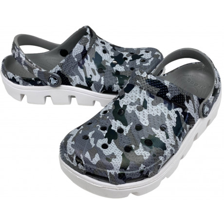 Crocs Duet Sport Clog Camo Grey White