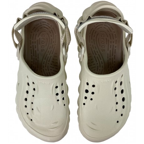 Crocs Echo Clog Stucco кремовые с коричневым