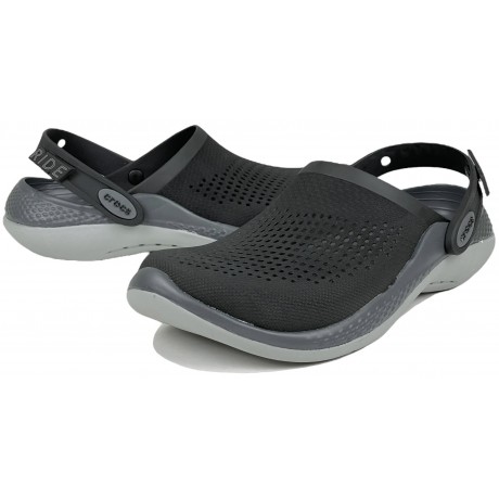 Crocs LiteRide Clog черные с серым