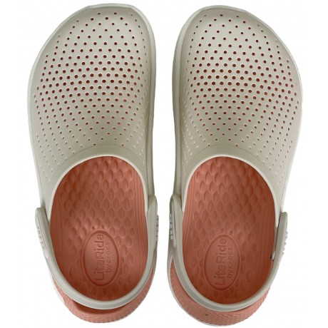 Crocs LiteRide Clog кремовые с розовым