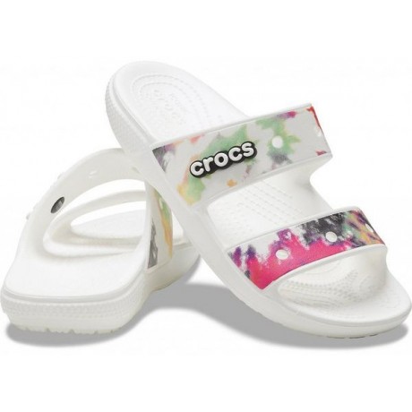 Crocs Classic Tie-Dye Graphic Sandal Белые