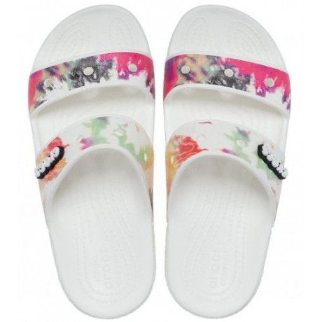 Crocs Classic Tie-Dye Graphic Sandal Белые