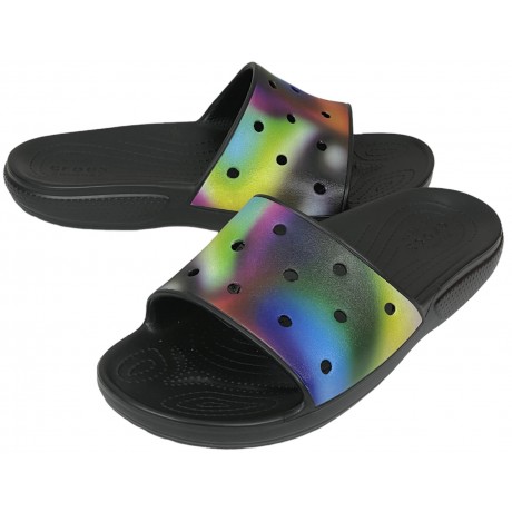 Crocs Classic Slide Tie-Dye Graphics черные