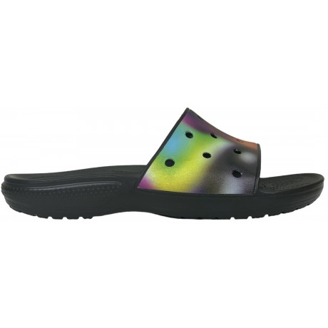Crocs Classic Slide Tie-Dye Graphics черные