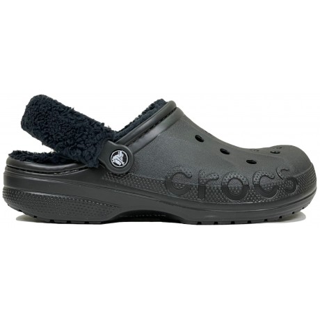 Crocs Baya Lined Fuzz Clog Утепленные Черные