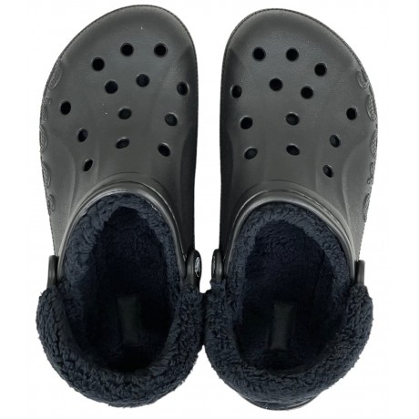 Crocs Baya Lined Fuzz Clog Утепленные Черные