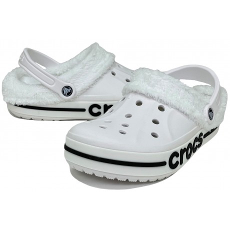 Crocs Bayaband Clog Утепленные Белые (мех снимается)