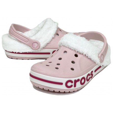 Crocs Bayaband Clog Утепленные Розовые (мех снимается)