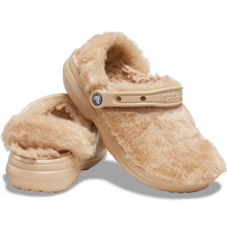 Crocs Classic Fur Sure Утепленные Бронзовые