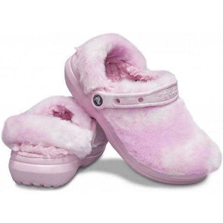 Crocs Classic Fur Sure Утепленные Розовые