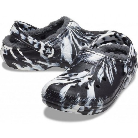 Crocs Classic Lined Marbled Clog Утепленные Белые