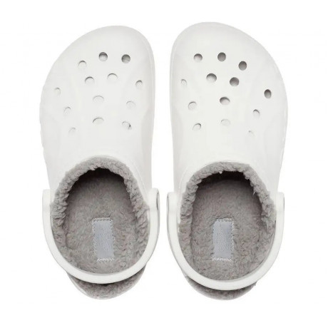 Crocs Baya Lined Clog Утепленные Белые с серым