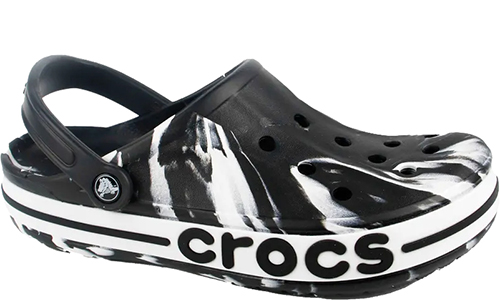 Crocs Bayaband White Black Printed Белые